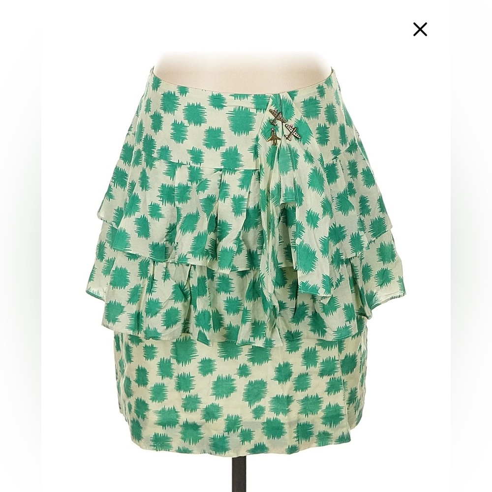 Anthropologie Edme & Esyllte Women’s Skirt‎ Landing Field Layered Ruffled Silk 8